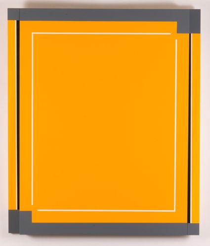 Rectangle jaune ouvert, 2007  bois, toile, acrylique  104 x 88 x 7 cm  © Béatrice Hatala 