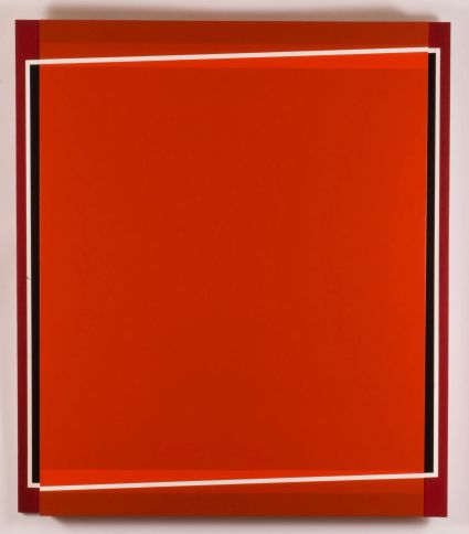 Trois rouges, 2007  bois, toile, acrylique  119 x 104 x 7 cm  © Béatrice Hatala 