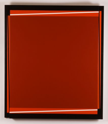 Rectangle rouge bords noirs, 2007  bois, toile, acrylique  118 x 102 x 7 cm  © Béatrice Hatala 