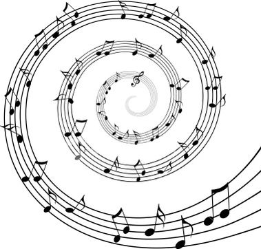Stock illustration 6424980 black and white spiral of musical notes