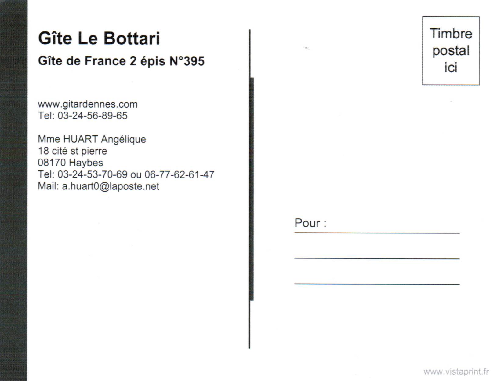 Verso carte postale