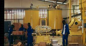 Unite de savonnerie en fonctionnement