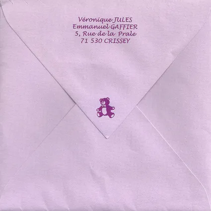 Faire part naissance clara enveloppe dos
