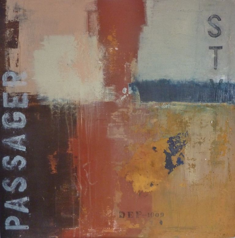 "Passager" - Technique mixte sur toile (80 x 80 cm)