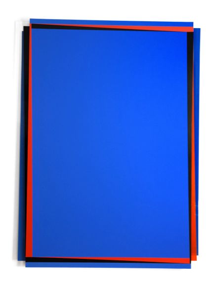 Zone Bleue, 2013, bois, toile, plexiglas, acrylique, laque, 150 x 116 x 7,5 cm ©Jean-Paul Coistia