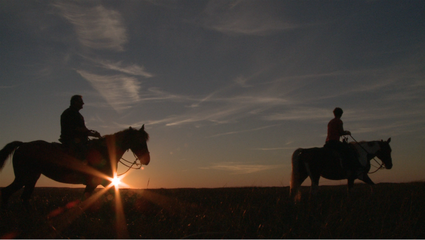 Equitation couche de soleil aux iles de la madeleine