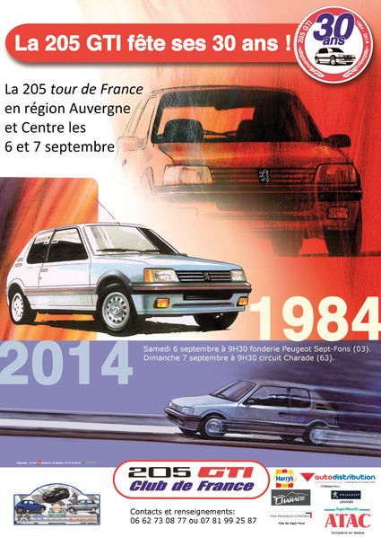 30 ans 205 GTI Tour de France Auvergne