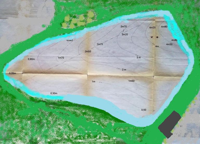 La topographie du plan d'eau