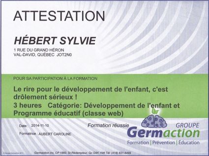 Attestation germaction