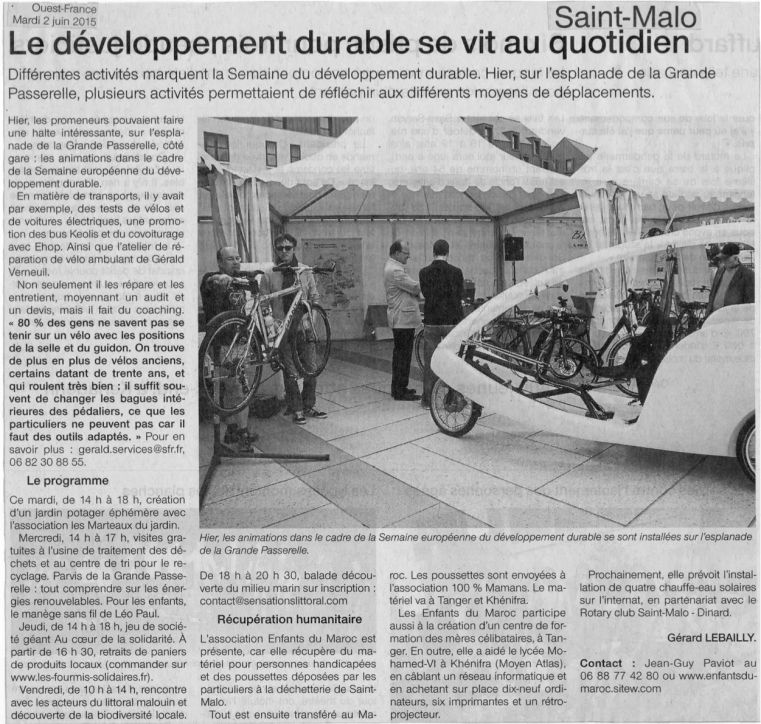 Article Ouest France 2 juin 2015 copie 2
