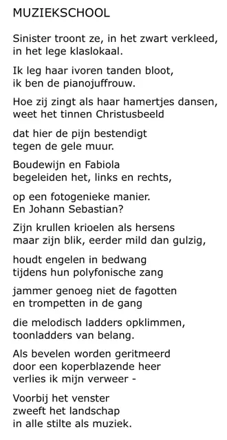 Muziekschool uit nachtglas