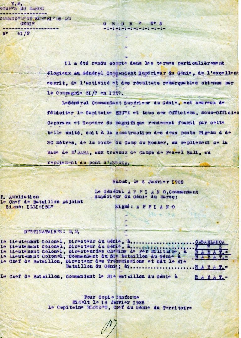 26 1928 Ordre n 5 Rabat