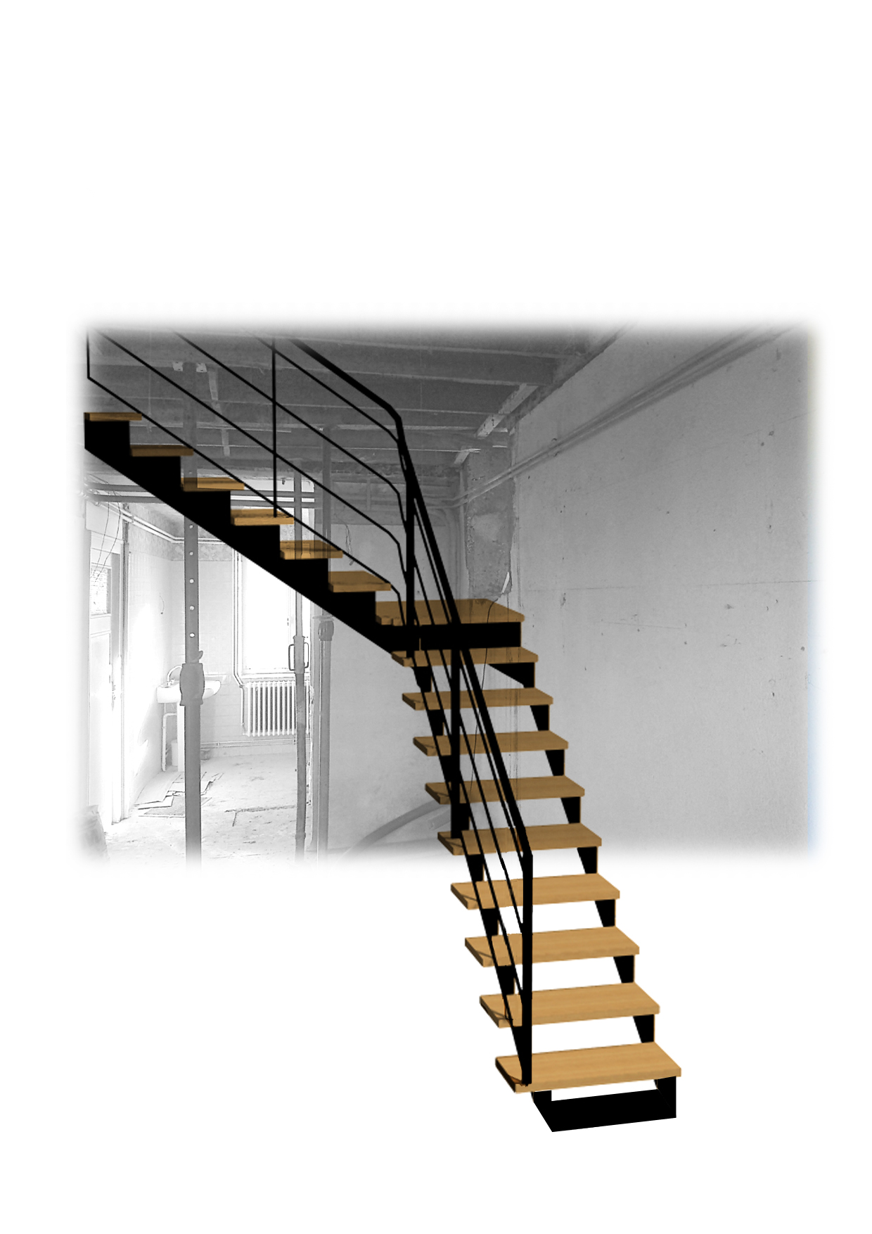 Dessin 3d escalier