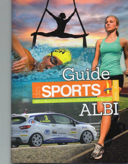 Benoit en couverture du guide des sports 2015 2016 de la Ville d Albi
