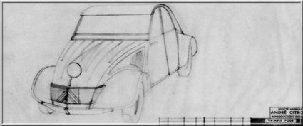 Croquis d'étude pour la future Citroën 2CV - 1936