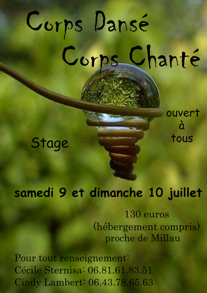 Flyer stage corps danse chante