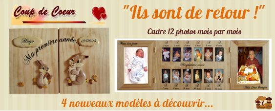 Cadre photos 12 mois bébé personnalisés pour cadeaux de naissance