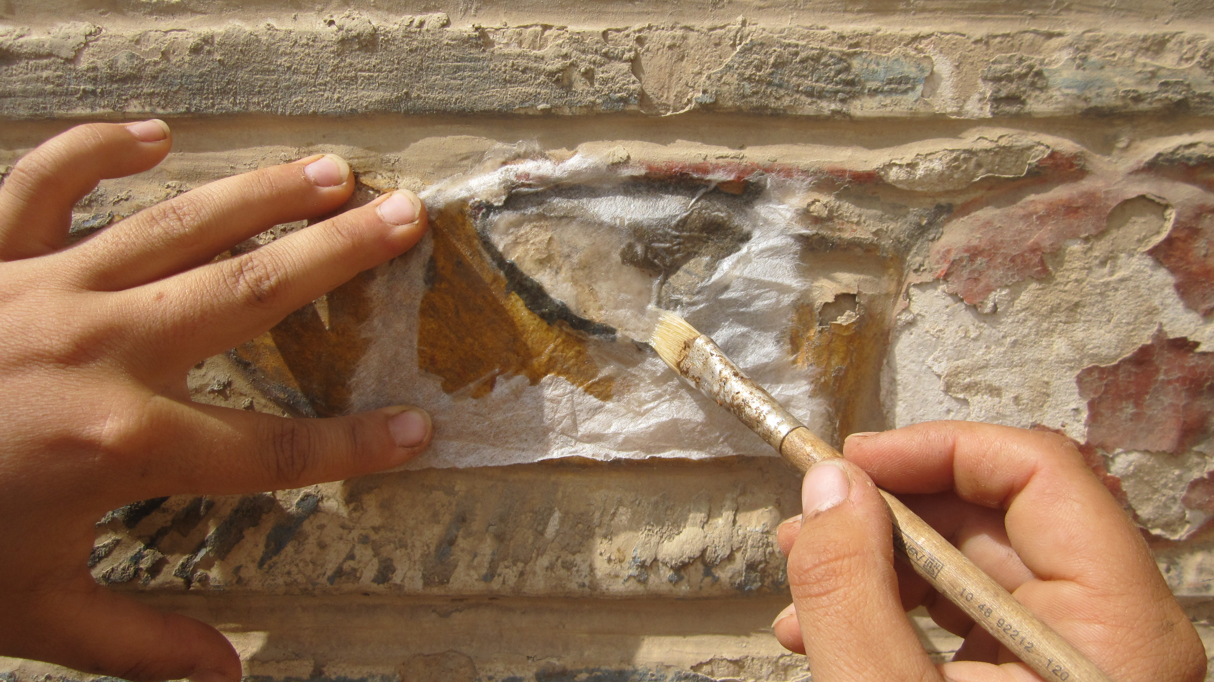 Fig 8 paper protection with adhesive on painting layer