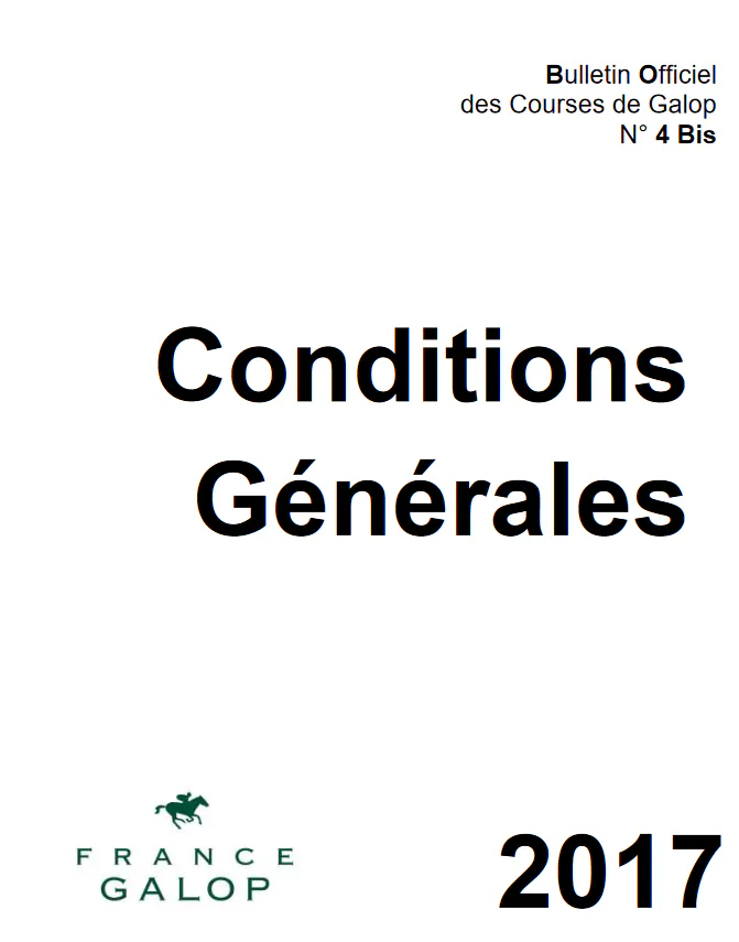 CONDITIONS GÉNÉRALES 2017 CODE DES COURSES