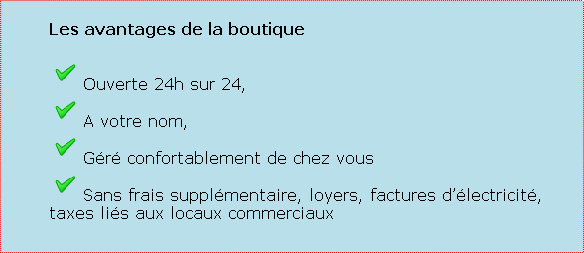 Avantages boutique