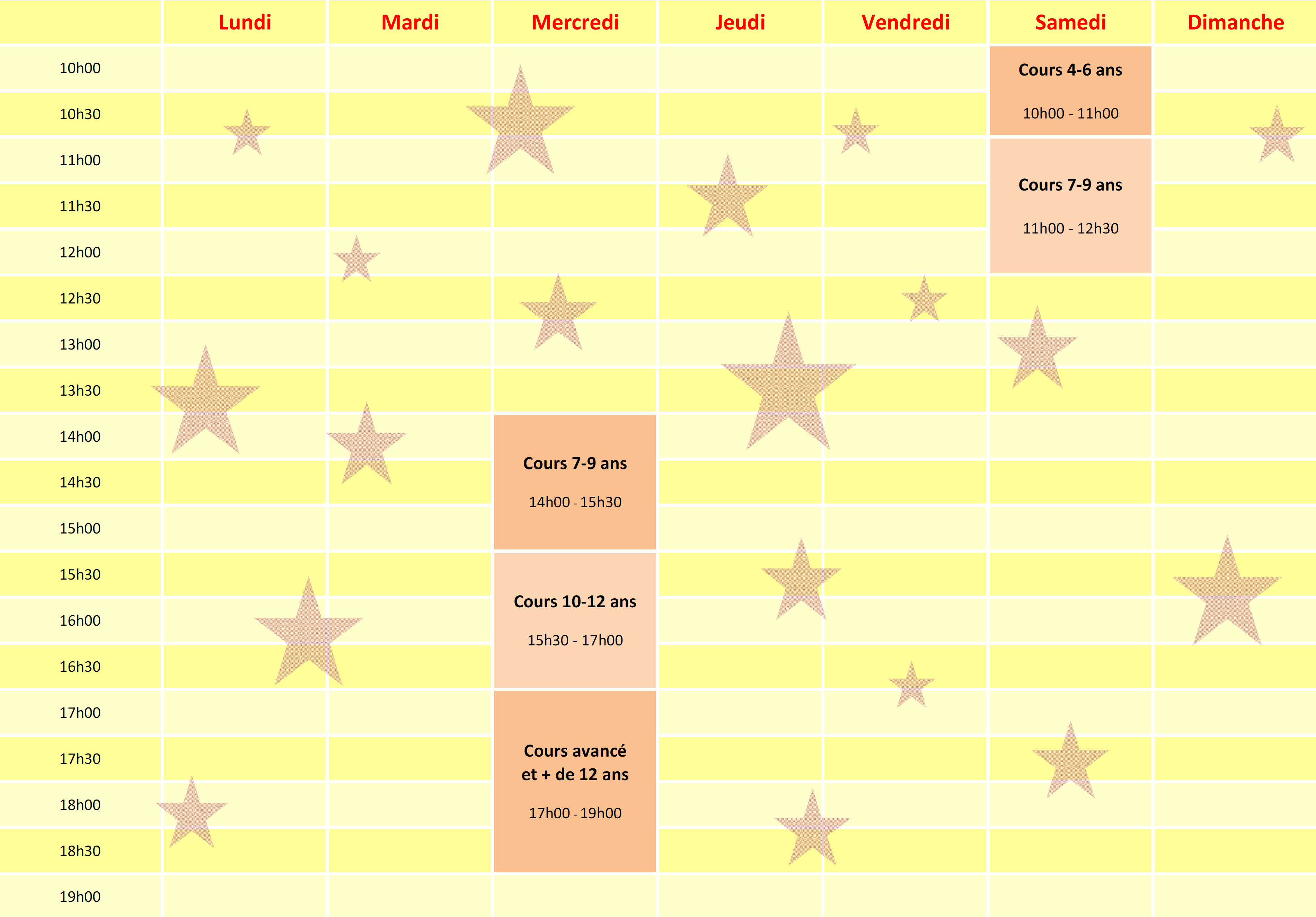 Planning semaine