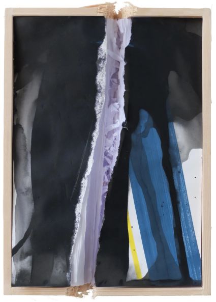 Ramette n°3
Encre acrylique, encre de chine, feutre sur papier aquarelle, feuilles d'écriture 80gr, cadre en bois.
31,5x22,5x 7cm
2017