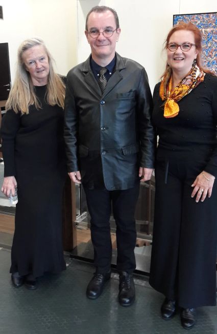 Georges Gondard with conductor Zofia Wislocka and Soprano Diana Gonnissen at the premiere of  "Angel song at eventide"  Brussels October 8th 2017