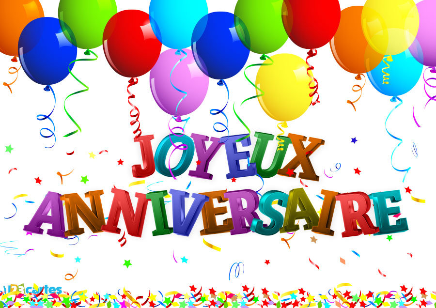 Carte joyeux anniversaire confettis