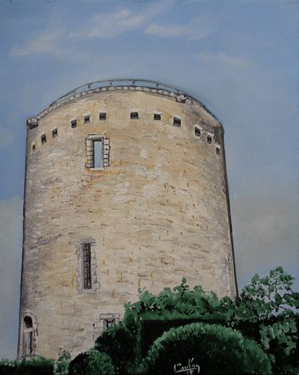 La tour Blanche Huile sur toile 22X27 90 