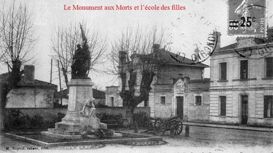 Le Monument aux Morts et l ecole des filles
