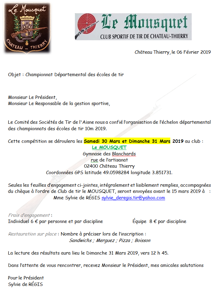 Invitation departementaux edt