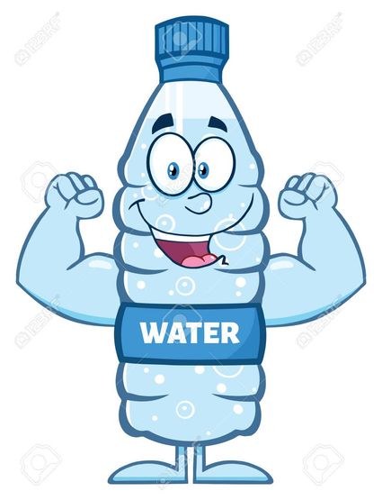 57271258 personnage de mascotte de dessin anime de bouteille en plastique heureux de l eau flechissant ses mus