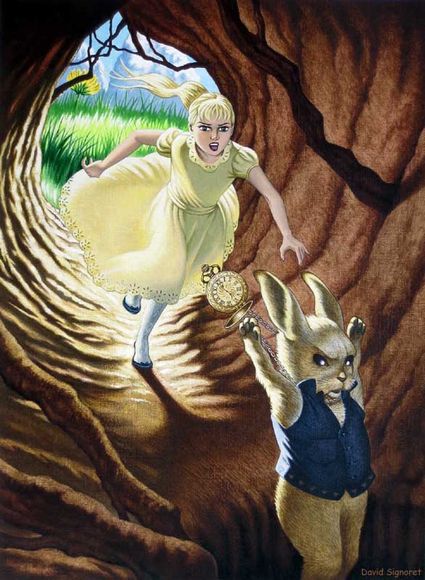 David Signoret Alice poursuit le lapin blanc