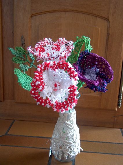 Bouquet de fleurs macrame 1 
