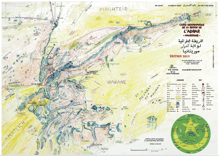 Sahara Mauritanie 2cv dunes gps de sert Cyril et Sylvie Carte de l Adrar