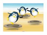 Pingouins trampoline