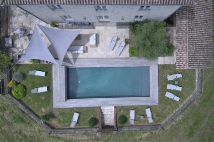 Vue aerienne piscine