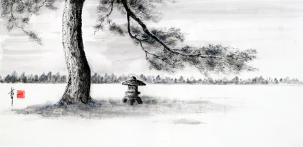 Lanterne sous le pin