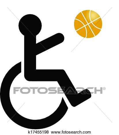 Handicape-symbole-basketball-jouant-clipart  k17455198