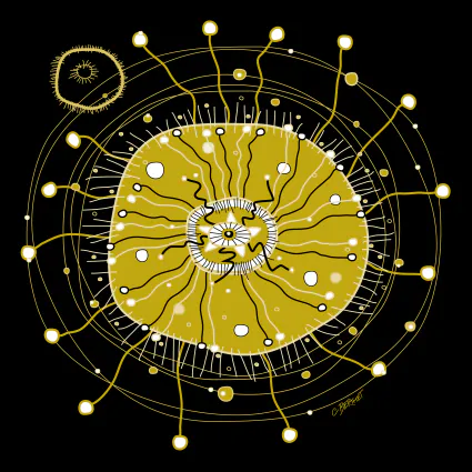 Chic planete fond noire 30x30