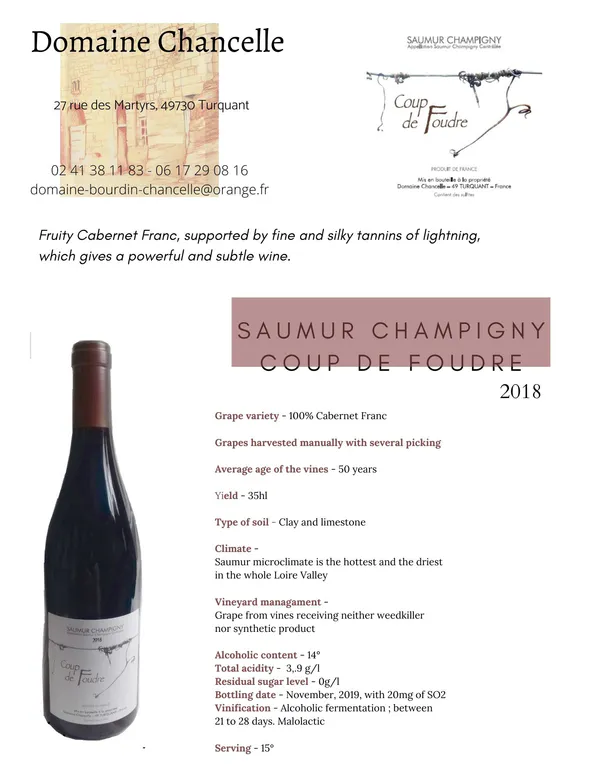 Saumur champigny coup de foudre 2018