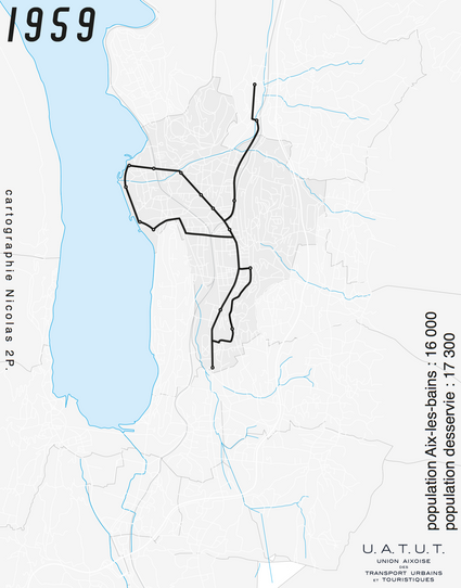 emprise des services urbains UATUT en 1959