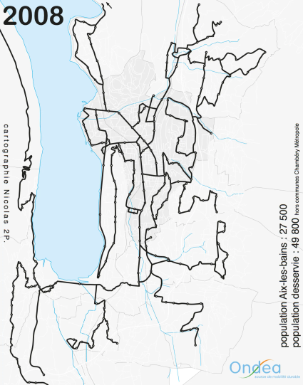 emprise du réseau Ondéa en 2008