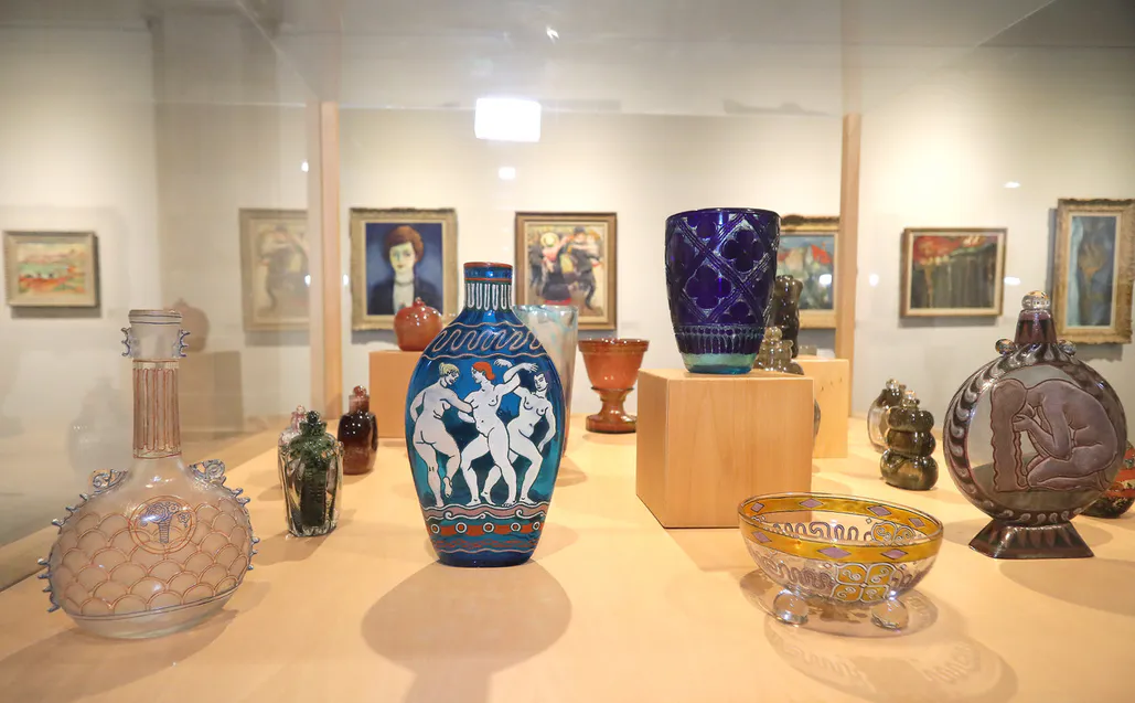 MAURICE MARINOT - VASE BOUTEILLE MÉPLAT