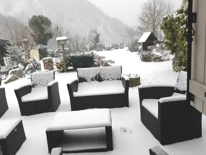 Le salon de jardin en hiver