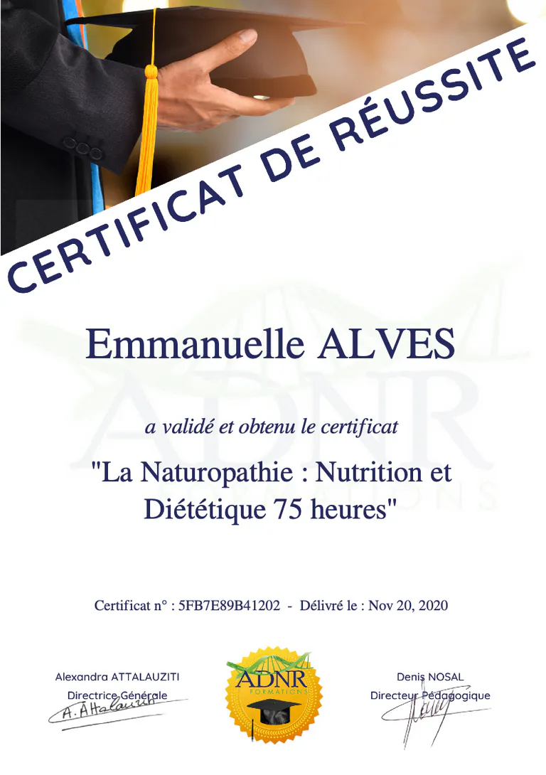 Certificat nutrition