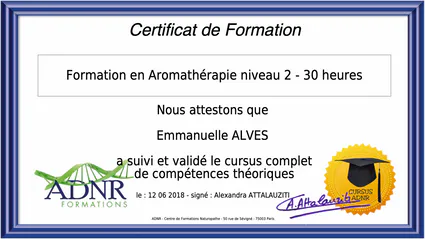 Certificat aromathe rapie niv2