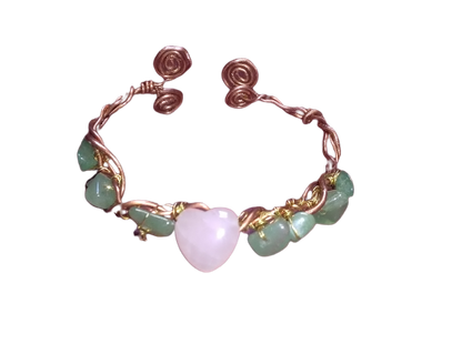 Dalach bracelet quartz rose jade et cuivre par abaella 2 