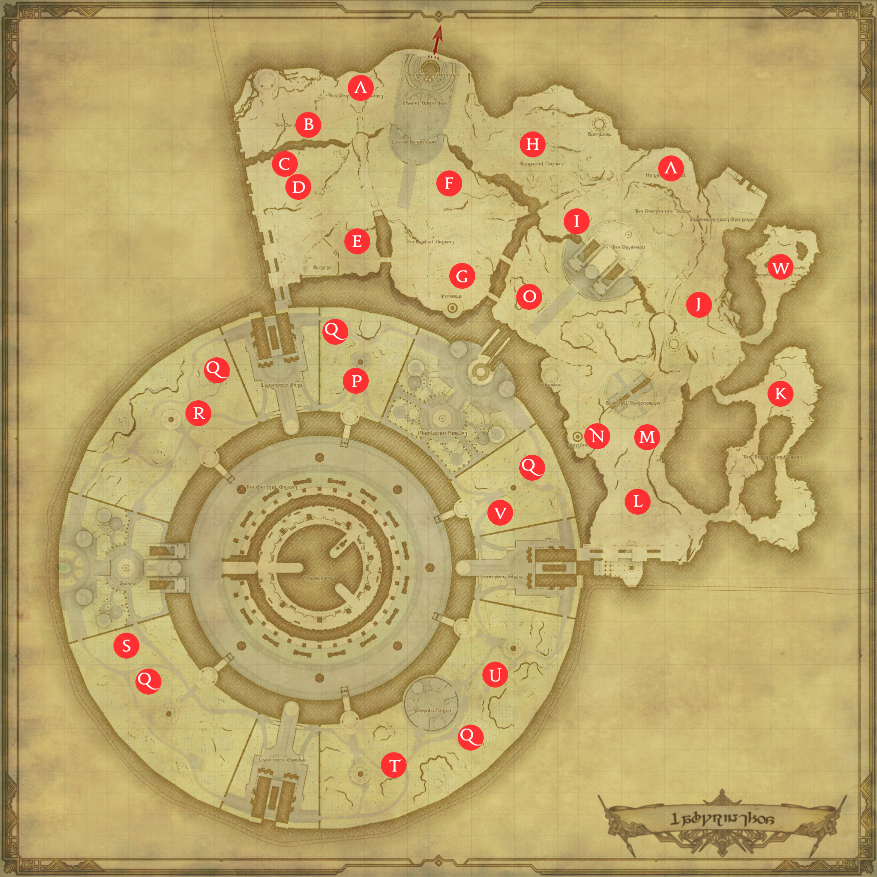 FFXIV map mobs Labyrinthos