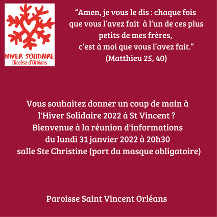 Hiver solidaire 2022 saint vincent orleans